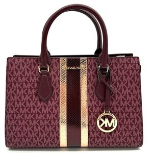 Michael Kors Sheila Medium Center Zip Satchel Bag Ox Blood Multi